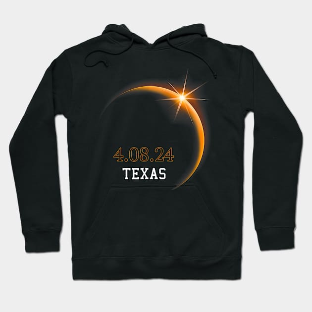 Total Solar Eclipse 2024 Texas Totality Spring 4.08.24 Hoodie by Diana-Arts-C